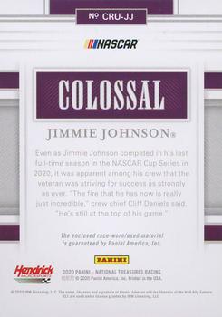 2020 Panini National Treasures - Colossal Race Used Gloves #CRU-JJ Jimmie Johnson Back