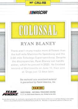 2020 Panini National Treasures - Colossal Race Used Tires #CRU-RB Ryan Blaney Back
