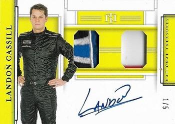 2020 Panini National Treasures - Dual Race Gear Graphs Green #DRG-LC Landon Cassill Front