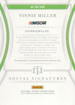 2020 Panini National Treasures - Social Signatures Holo Gold #SS-VM Vinnie Miller Back
