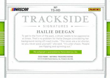 2020 Panini National Treasures - Trackside Signatures Holo Gold #TS-HD Hailie Deegan Back