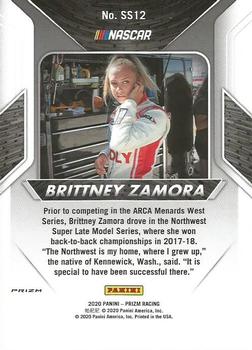 2020 Panini Prizm - Stars and Stripes White Sparkle Prizm #SS12 Brittney Zamora Back