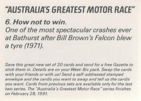 1990-91 Weet-Bix Australia's Greatest Motor Race #6 Bill Brown Back