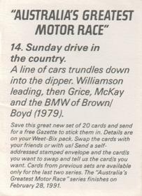 1990-91 Weet-Bix Australia's Greatest Motor Race #14 Sunday Drive in the Country Back