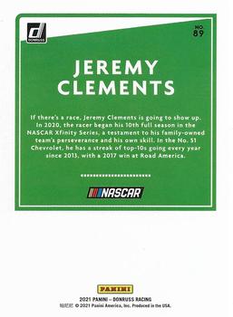 2021 Donruss #89 Jeremy Clements Back
