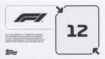 2020 Topps F1 Official Stickers #12 Lewis Hamilton Back