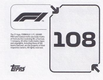 2020 Topps F1 Official Stickers #108 Pierre Gasly Back
