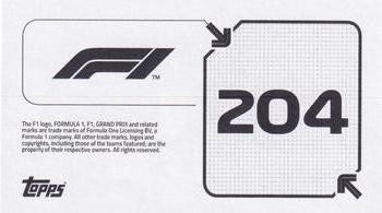 2020 Topps F1 Official Stickers #204 Nicholas Latifi Back