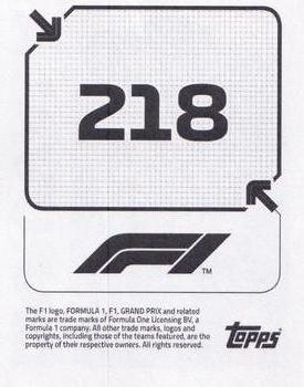 2020 Topps F1 Official Stickers #218 Jehan Daruvala Back