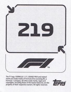 2020 Topps F1 Official Stickers #219 Jack Aitken Back