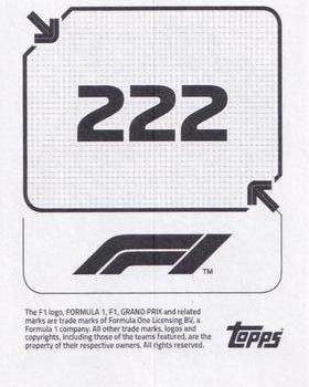 2020 Topps F1 Official Stickers #222 Pedro Piquet Back