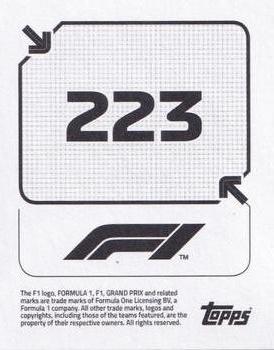 2020 Topps F1 Official Stickers #223 Nobuharu Matsushita Back