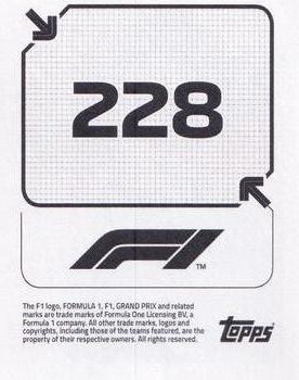 2020 Topps F1 Official Stickers #228 Robert Shwartzman Back