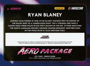 2021 Donruss - Aero Package #AERO10 Ryan Blaney Back