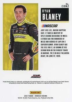 2021 Donruss - Contenders Cracked Ice #CON2 Ryan Blaney Back