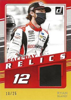2021 Donruss - Race Day Relics Holo Gold #RDR-RB Ryan Blaney Front