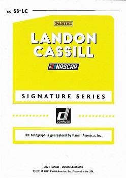 2021 Donruss - Signature Series #SS-LC Landon Cassill Back