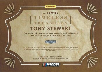2021 Donruss - Timeless Treasures Material Signatures #TTM-TS Tony Stewart Back