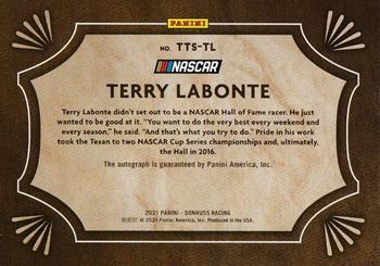 2021 Donruss - Timeless Treasures Signatures #TTS-TL Terry Labonte Back