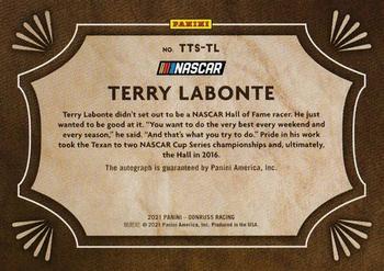 2021 Donruss - Timeless Treasures Signatures Holo Gold #TTS-TL Terry Labonte Back