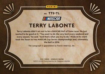 2021 Donruss - Timeless Treasures Signatures Red #TTS-TL Terry Labonte Back