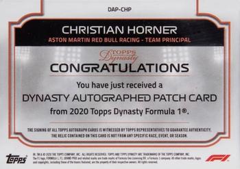2020 Topps Dynasty Formula 1 - Dynasty Autographed Patch #DAP-CHP Christian Horner Back