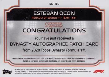 2020 Topps Dynasty Formula 1 - Dynasty Autographed Patch #DAP-IEC Esteban Ocon Back
