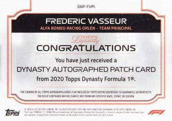 2020 Topps Dynasty Formula 1 - Dynasty Autographed Patch #DAP-FVPI Frederic Vasseur Back