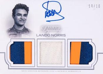 2020 Topps Dynasty Formula 1 - Dynasty Single-Driver Autographed Triple Relic #TRA-IIILN Lando Norris Front