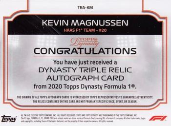 2020 Topps Dynasty Formula 1 - Dynasty Single-Driver Autographed Triple Relic Red #TRA-KM Kevin Magnussen Back