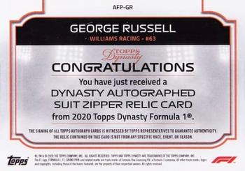 2020 Topps Dynasty Formula 1 - Dynasty Autographed Suit Flag Patch #AFP-GR George Russell Back