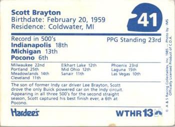 1985 A & S Racing Indy - Hardee's #41 Scott Brayton Back