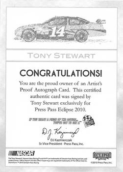 2010 Press Pass Eclipse - Artist's Proof Autographs #NNO Tony Stewart Back