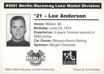 2001 Berlin Raceway #NNO Lee Anderson Back