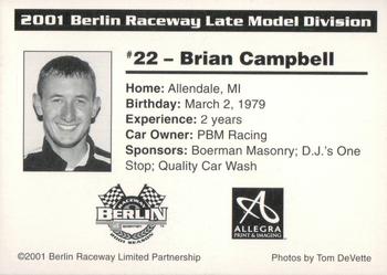 2001 Berlin Raceway #NNO Brian Campbell Back