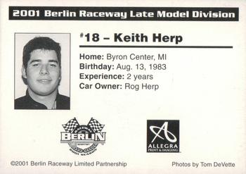 2001 Berlin Raceway #NNO Keith Herp Back