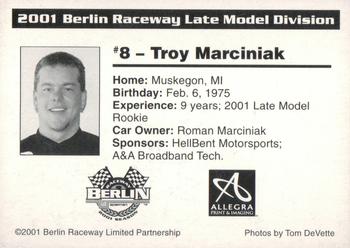 2001 Berlin Raceway #NNO Troy Marciniak Back