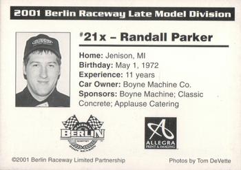 2001 Berlin Raceway #NNO Randall Parker Back