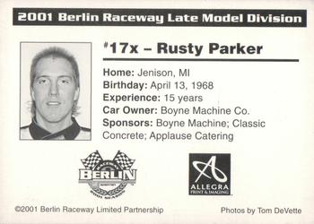2001 Berlin Raceway #NNO Rusty Parker Back