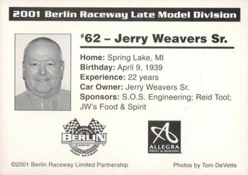 2001 Berlin Raceway #NNO Jerry Weavers Sr. Back