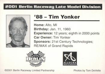 2001 Berlin Raceway #NNO Tim Yonker Back