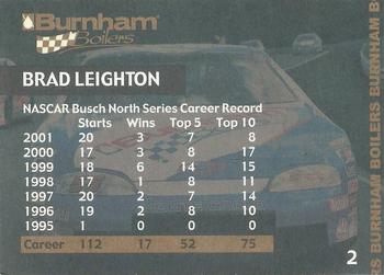 2002 Burnham Boilers #2 Brad Leighton Back