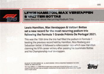 2021 Topps Now Formula 1 #006 Lewis Hamilton / Max Verstappen / Valtteri Bottas Back