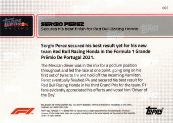 2021 Topps Now Formula 1 #007 Sergio Perez Back