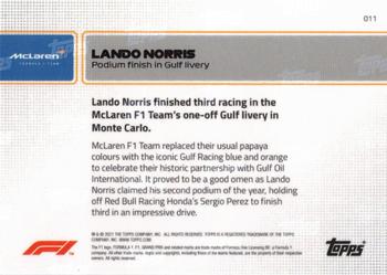 2021 Topps Now Formula 1 #011 Lando Norris Back
