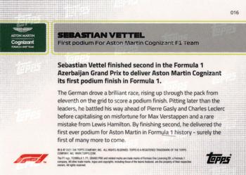 2021 Topps Now Formula 1 #016 Sebastian Vettel Back