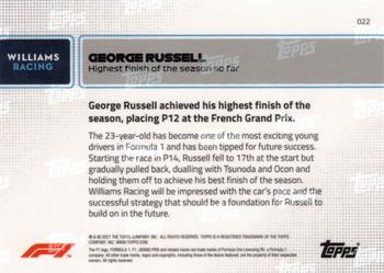 2021 Topps Now Formula 1 #022 George Russell Back