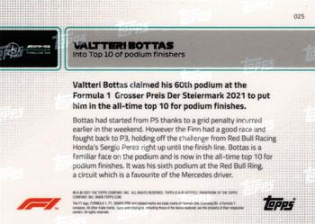 2021 Topps Now Formula 1 #025 Valtteri Bottas Back