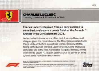2021 Topps Now Formula 1 #026 Charles Leclerc Back
