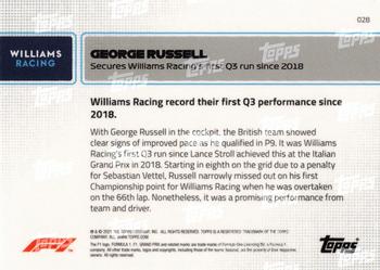 2021 Topps Now Formula 1 #028 George Russell Back